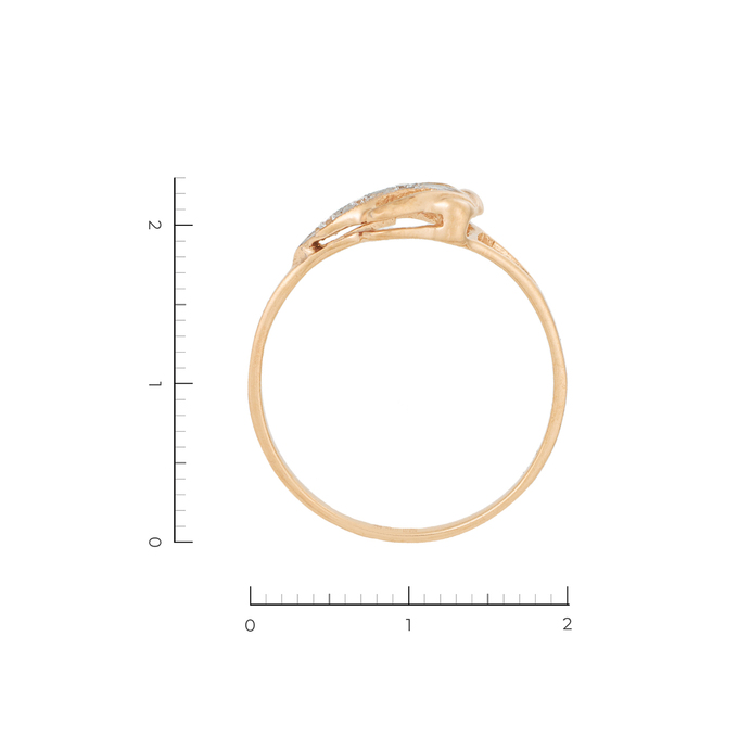Кольцо из комбинированного золота 585 пробы c 3 бриллиантами, Л 0612 0132 за 13930