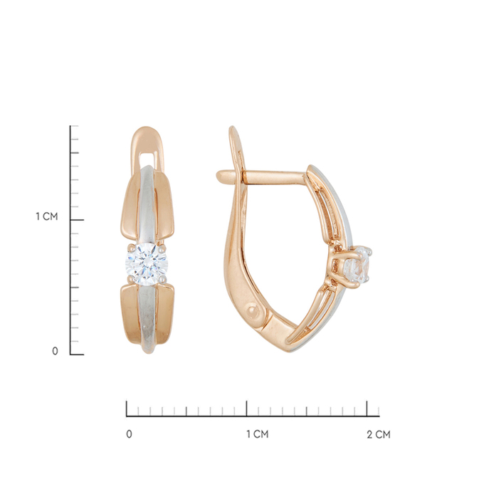 Серьги из золота 585 пробы c фианитами