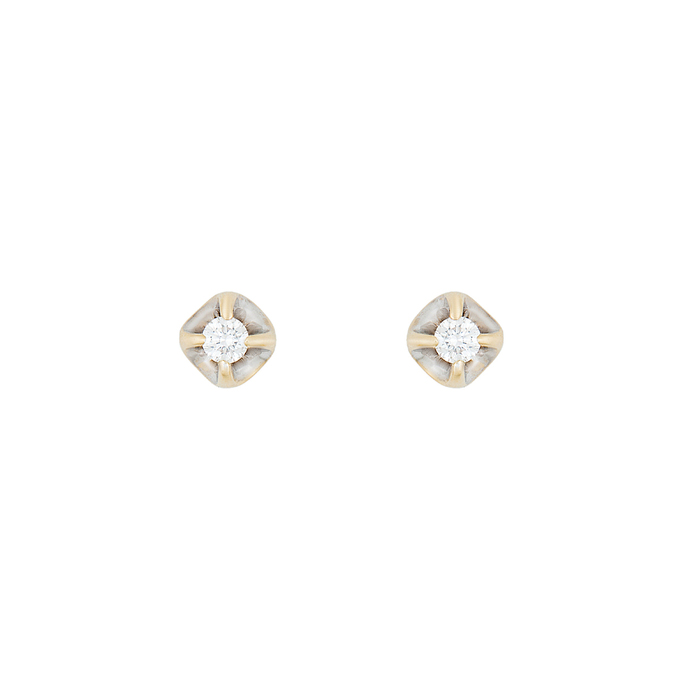 Серьга из золота 585 пробы c бриллиантом
