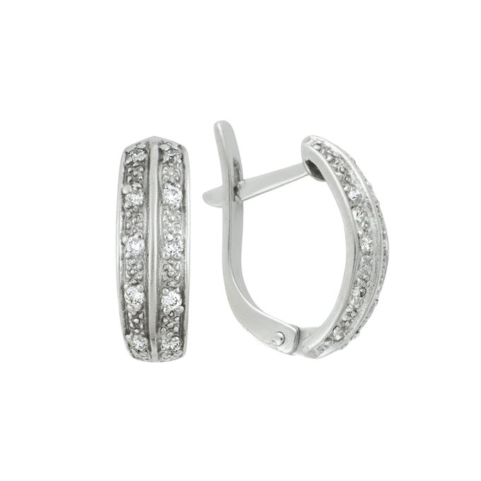 Серьги из золота 585 пробы c бриллиантами