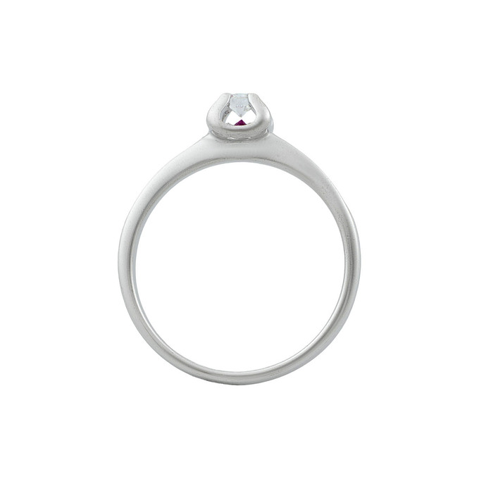 Кольцо из золота 585 пробы c бриллиантами и синтетическим рубином, Л 4508 4142 за 35600