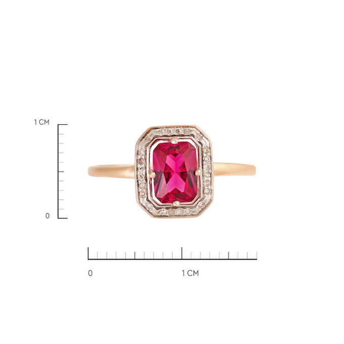 Кольцо из золота 585 пробы с бриллиантами и корундом, Л 2813 5287 за 19600