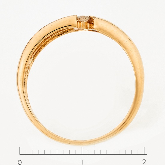 Кольцо из красного золота 585 пробы c 1 бриллиантом, Л28080848 за 8500