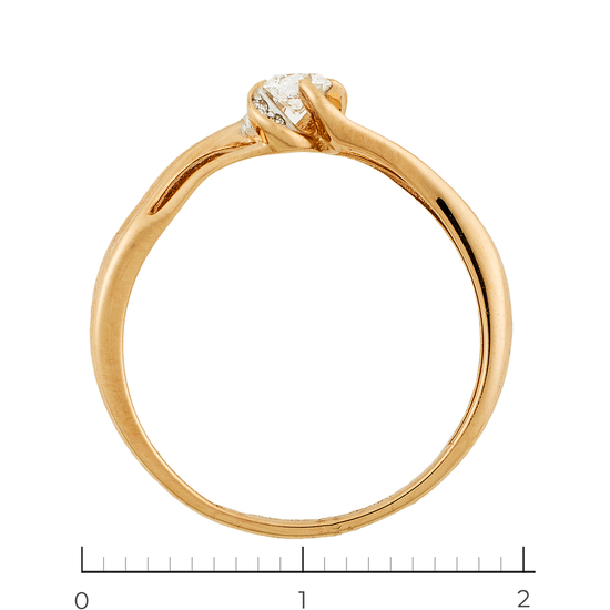 Кольцо из красного золота 585 пробы c 9 бриллиантами, Л06157278 за 13450