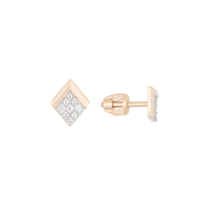 Серьга из золота 585 пробы c фианитами