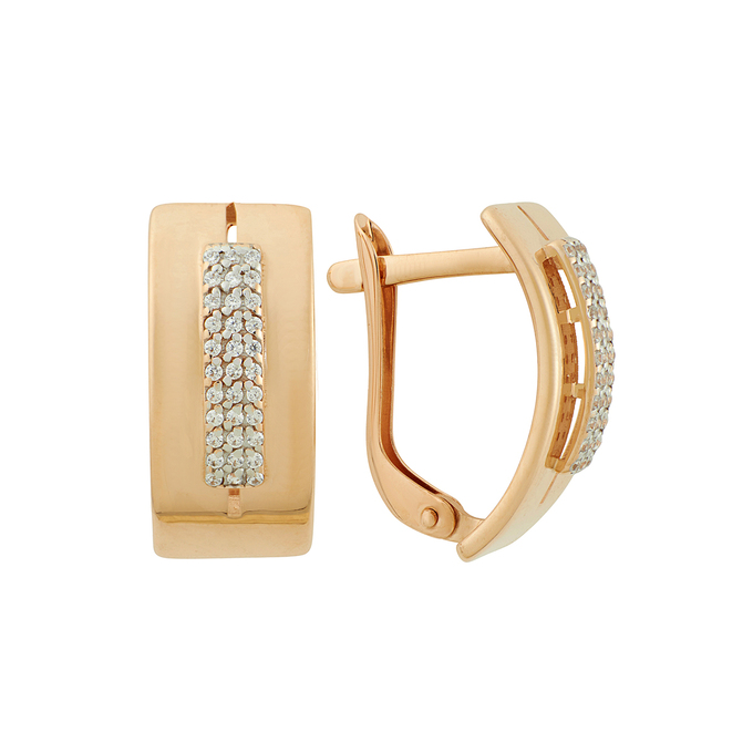 Серьги из золота 585 пробы c фианитами