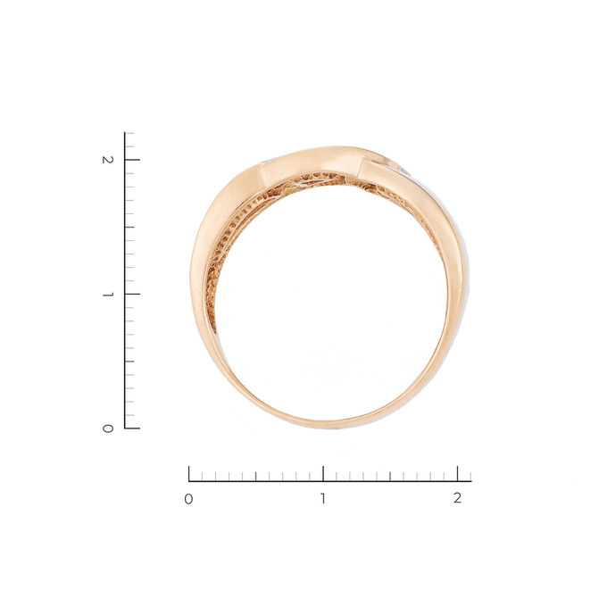Кольцо из комбинированного золота 585 пробы c 17 бриллиантами, Л 2809 3728 за 39130