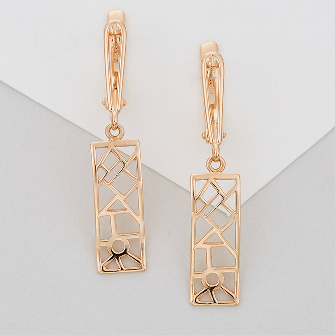 Серьги из красного золота 585 пробы