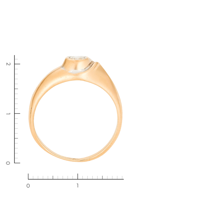 Кольцо из красного золота 585 пробы c 1 бриллиантом, Л 3706 0354 за 37200