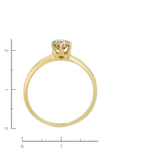 Кольцо из желтого золота 585 пробы c 1 бриллиантом, Л20102856 за 68720