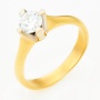Кольцо из желтого золота 585 пробы c 1 бриллиантом Л09089946 фото 1