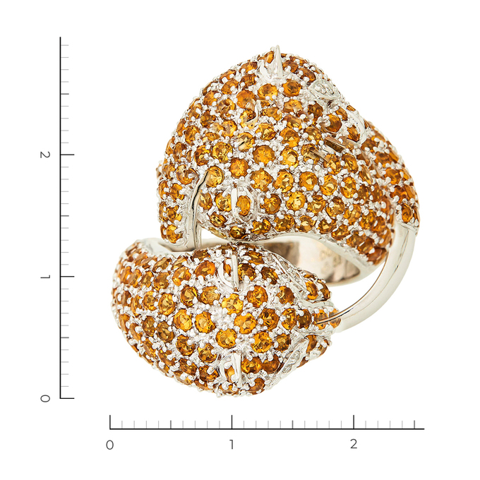 Кольцо из белого золота 750 пробы c 8 бриллиантами и 178 цитринами, Л 2809 0032 за 169000