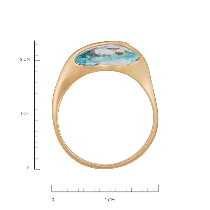 Кольцо из золота 585 пробы c топазом, Л 2011 0305 за 31600