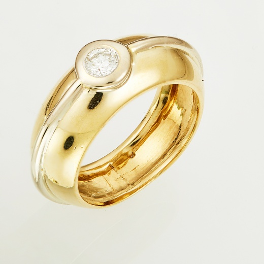 Кольцо из комбинированного золота 750 пробы c 1 бриллиантом Л47041924 фото 1
