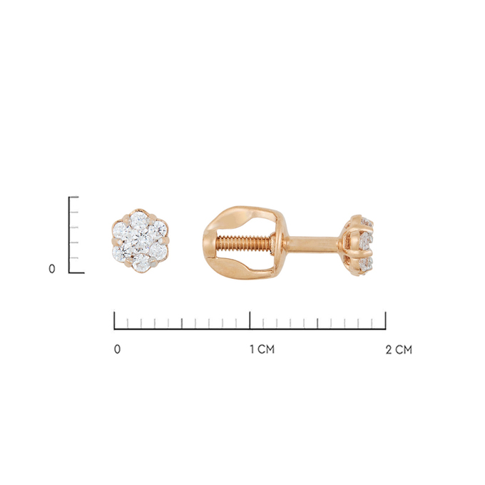 Серьги из золота 585 пробы c фианитами, Л 3014 2045 за 6880