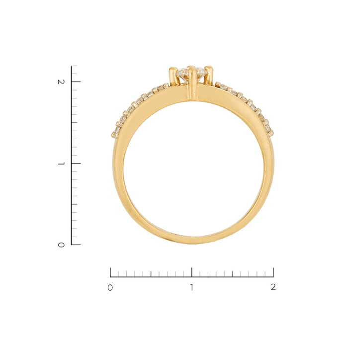 Кольцо из желтого золота 750 пробы c 13 бриллиантами, Л 7501 7893 за 123600