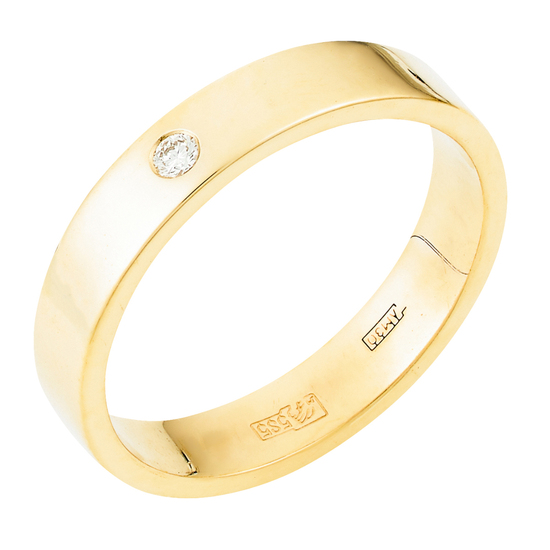 Кольцо из желтого золота 585 пробы c 1 бриллиантом, Л45055835 за 20340