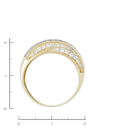 Кольцо из комбинированного золота 585 пробы c 100 фианитами, Л29124249 за 36890