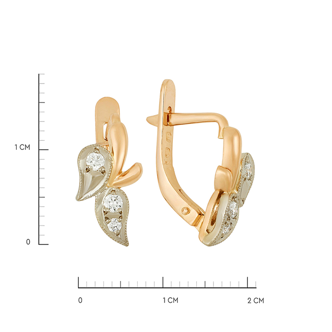 Серьги из золота 585 пробы c бриллиантами