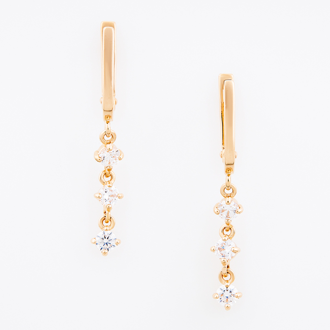 Серьги из золота 585 пробы c фианитами