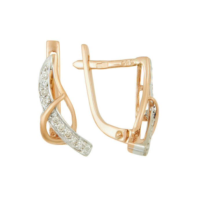 Серьги из золота 585 пробы c бриллиантами, Л 1116 7223 за 35100