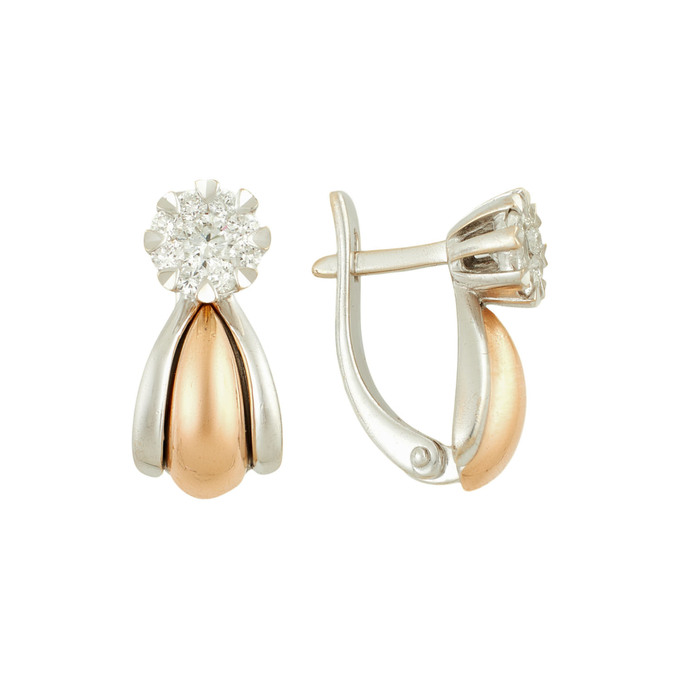 Серьги из золота 585 пробы с бриллиантами, Ц О007 6183 за 56600