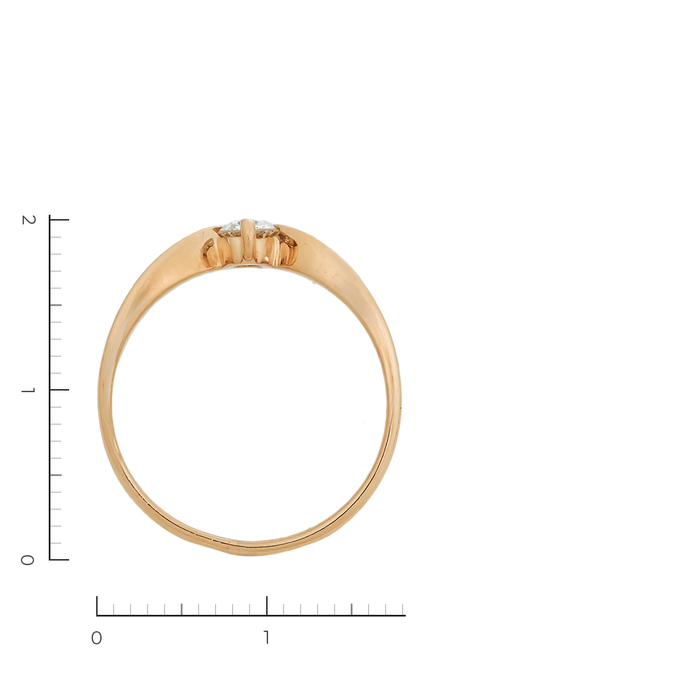 Кольцо из золота 585 пробы c 1 бриллиантом