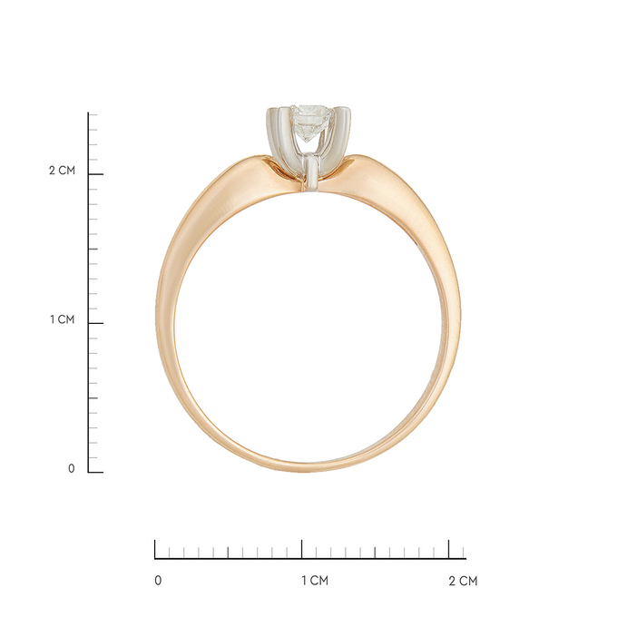Кольцо из золота 585 пробы c бриллиантом, Л 0515 2239 за 53550