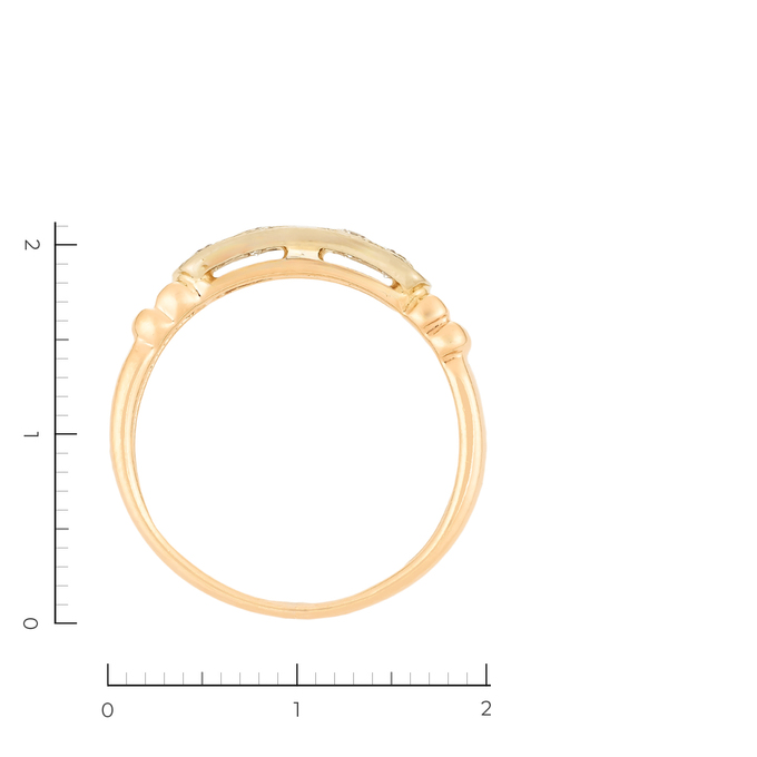 Кольцо из комбинированного золота 585 пробы c 5 бриллиантами, Л 2412 6359 за 60400