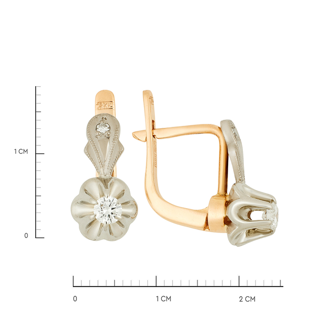 Серьги из золота 585 пробы c бриллиантами, Ц О007 2049 за 88400