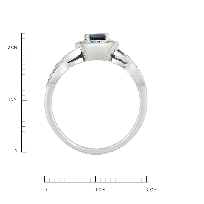 Кольцо из золота 585 пробы c диффузионным сапфиром и бриллиантами, Л 6202 0570 за 76960