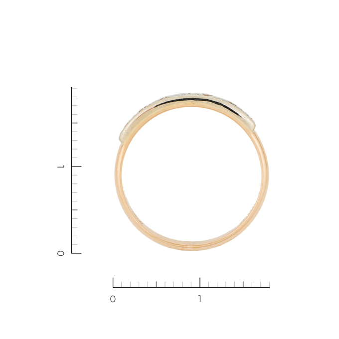 Кольцо из комбинированного золота 585 пробы c 7 бриллиантами, Л 0808 4170 за 21520