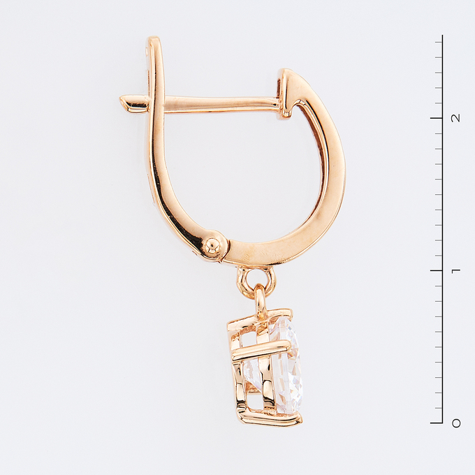 Серьги из золота 585 пробы c фианитами