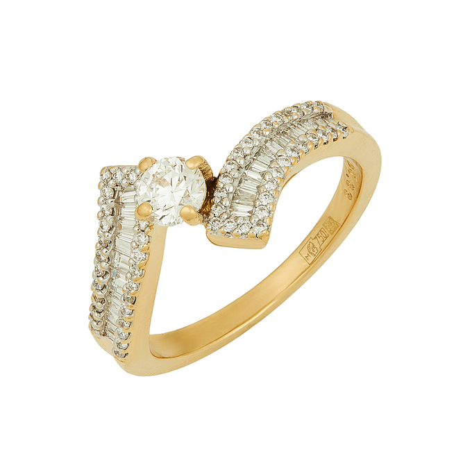 Кольцо из золота 750 пробы c бриллиантами