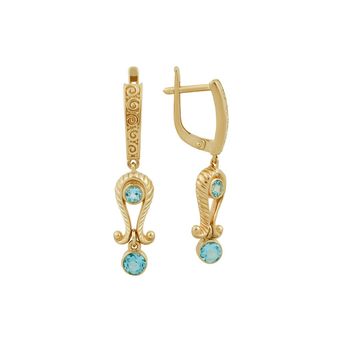 Серьги из золота 585 пробы c топазами, Ц О007 2269 за 47700