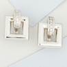 Серьги из белого золота 585 пробы c фианитами