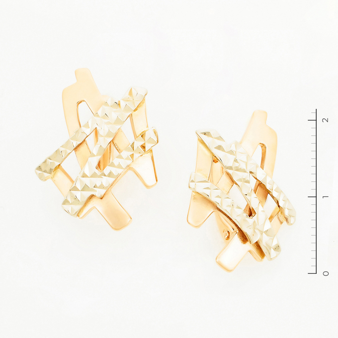 Серьги из комбинированного золота 585 пробы