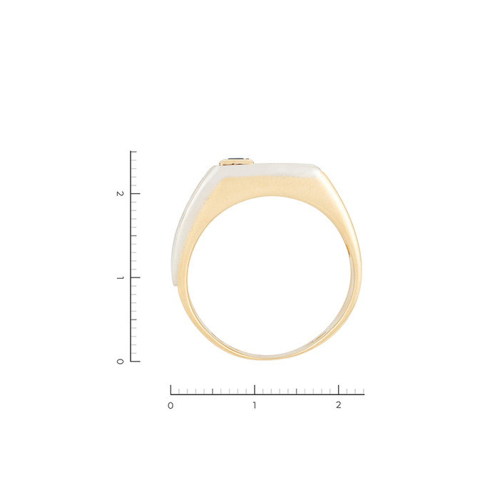Кольцо печатка из золота 750 пробы c 20 бриллиантами и 1 сапфиром, Л 0509 8878 за 129500