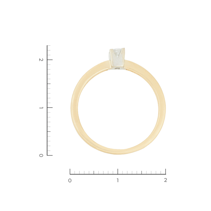 Кольцо из комбинированного золота 750 пробы c 1 бриллиантом, Л 6201 5917 за 20100