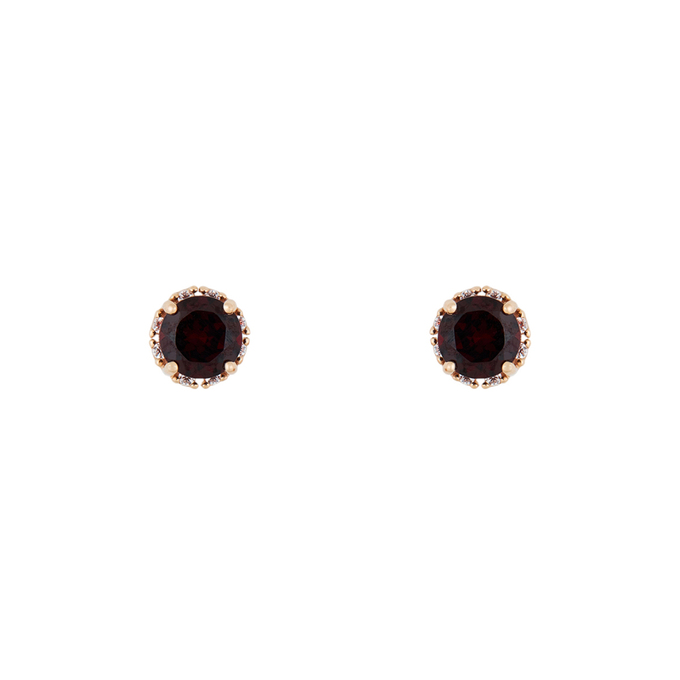 Серьги из золота 585 пробы c гранатами и фианитами, Л 7101 6526 за 12960