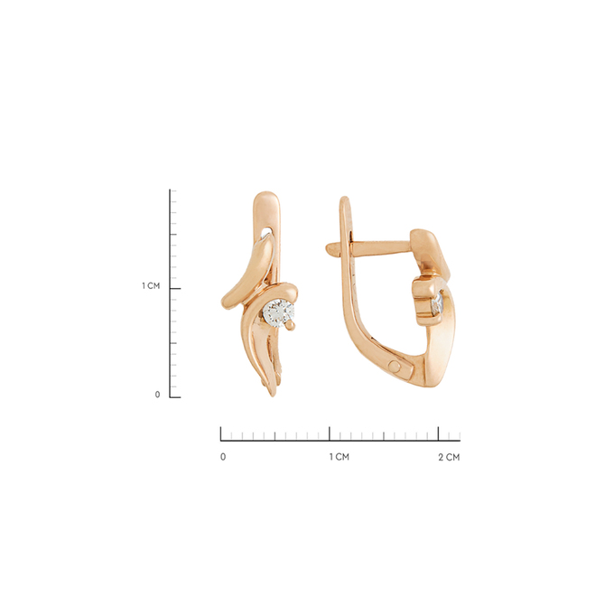 Серьги из золота 585 пробы c бриллиантами, Л 6201 8727 за 33200