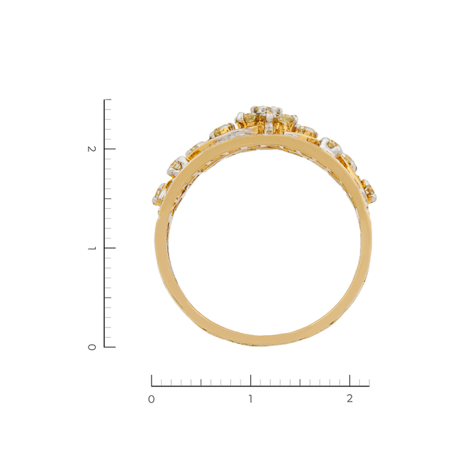Кольцо из комбинированного золота 585 пробы c 43 бриллиантами, Л 2809 5063 за 60000
