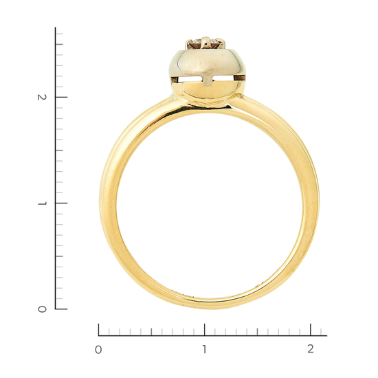 Кольцо из комбинированного золота 750 пробы c 1 бриллиантом, Л08082310 за 56400