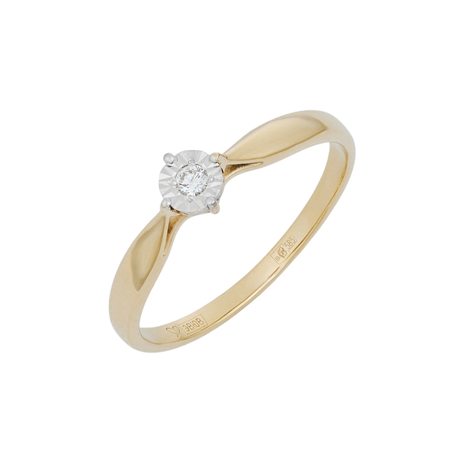 Кольцо из золота 585 пробы c бриллиантом, Л 3507 0085 за 15920