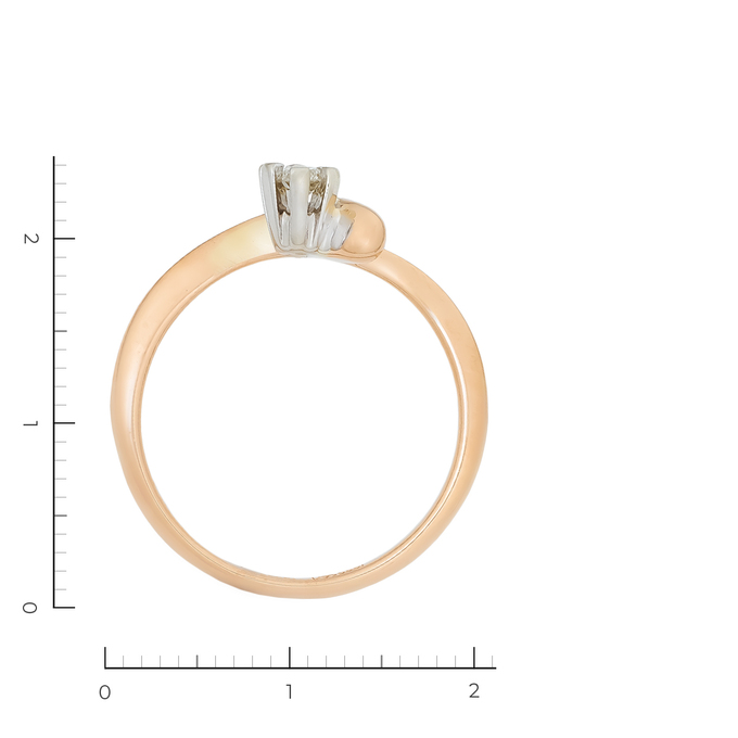 Кольцо из золота 585 пробы c 1 бриллиантом, Л 6302 1920 за 18950
