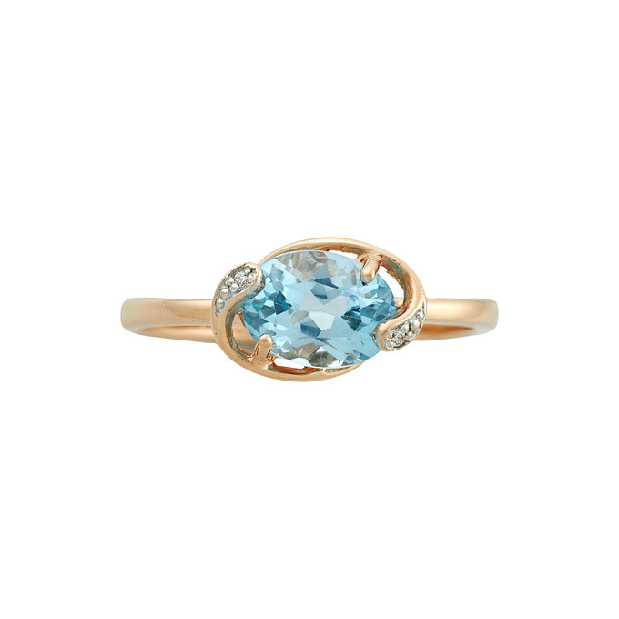 Кольцо из золота 585 пробы c топазом и фианитами, Л 2509 0327 за 26240