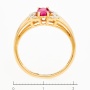 Кольцо из красного золота 585 пробы c 1 стекл. рубином и 2 бриллиантами Л66018572 фото 4