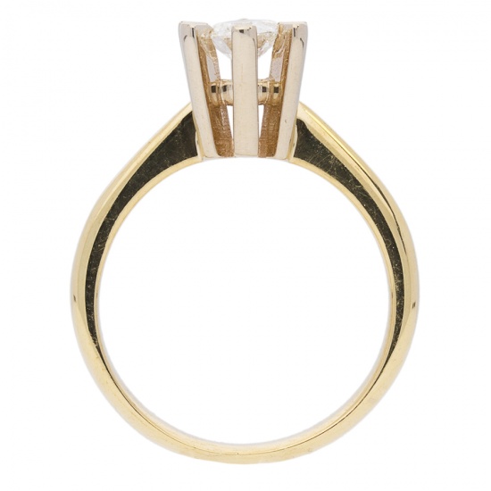 Кольцо из комбинированного золота 750 пробы c 1 бриллиантом
