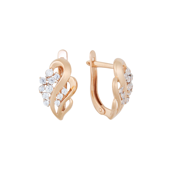 Серьги из золота 585 пробы c фианитами, Л 7102 0938 за 23360