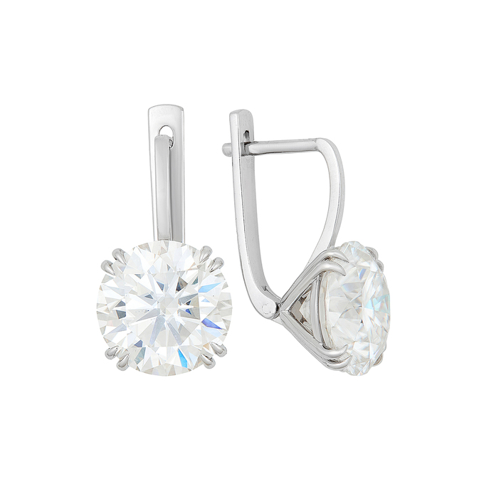 Серьги из золота 750 пробы c муассанитами